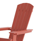 Set of 2 All-Weather Modern Wide Slat Back Poly Resin Adirondack Chairs