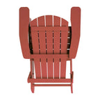 Set of 2 All-Weather Modern Wide Slat Back Poly Resin Adirondack Chairs
