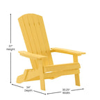 Set of 2 All-Weather Modern Wide Slat Back Poly Resin Adirondack Chairs