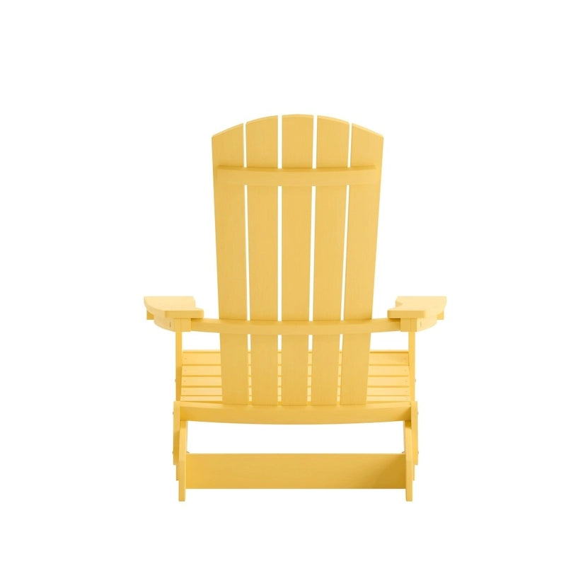Set of 2 All-Weather Modern Wide Slat Back Poly Resin Adirondack Chairs