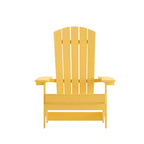 Set of 2 All-Weather Modern Wide Slat Back Poly Resin Adirondack Chairs