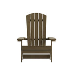Set of 2 All-Weather Modern Wide Slat Back Poly Resin Adirondack Chairs