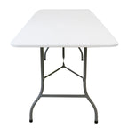 6 Foot Plastic Folding Table in White