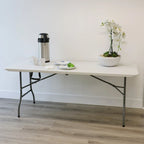 6 Foot Plastic Folding Table in White