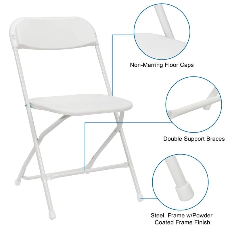 Plastic Folding Party Conversation Exhibition Dining Chair Set (Set of 10)