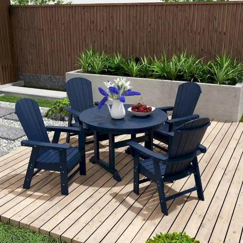 Polytrends Altura 5-Piece Round Poly Eco-Friendly All Weather Outdoor Dining Set