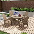 Polytrends Altura 5-Piece Round Poly Eco-Friendly All Weather Outdoor Dining Set