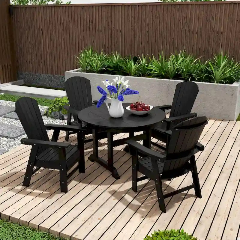 Polytrends Altura 5-Piece Round Poly Eco-Friendly All Weather Outdoor Dining Set