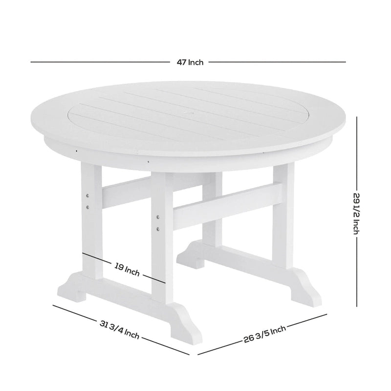 Polytrends Altura 5-Piece Round Poly Eco-Friendly All Weather Outdoor Dining Set