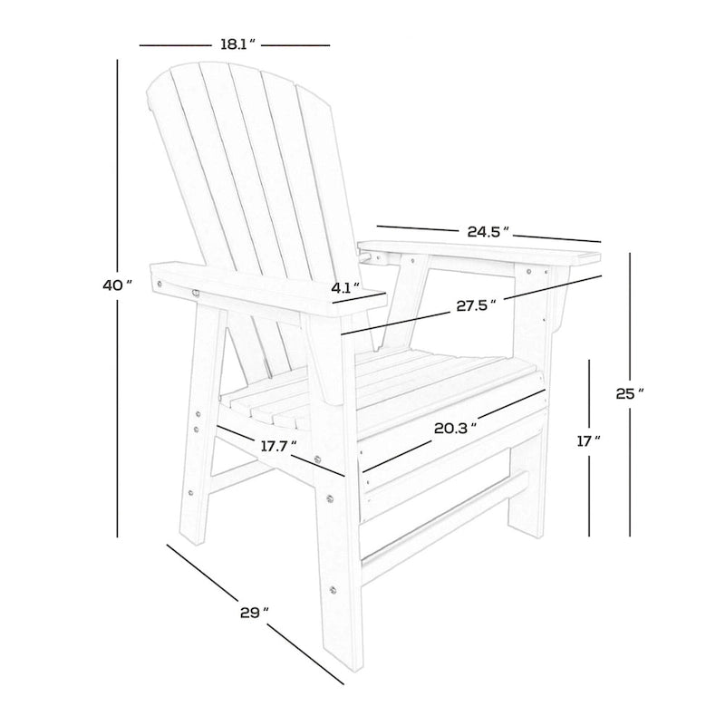 Polytrends Altura 5-Piece Round Poly Eco-Friendly All Weather Outdoor Dining Set