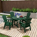 Polytrends Altura 5-Piece Round Poly Eco-Friendly All Weather Outdoor Dining Set
