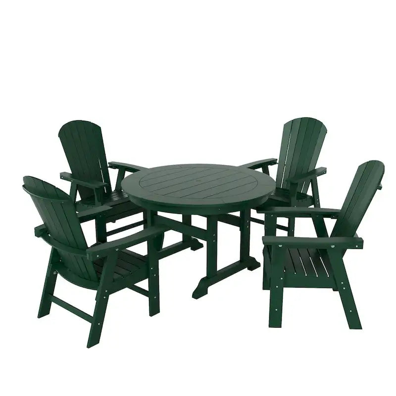 Polytrends Altura 5-Piece Round Poly Eco-Friendly All Weather Outdoor Dining Set