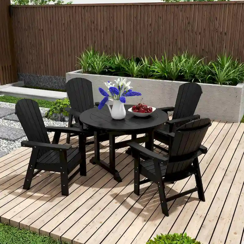 Polytrends Altura 5-Piece Round Poly Eco-Friendly All Weather Outdoor Dining Set