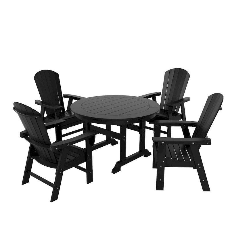 Polytrends Altura 5-Piece Round Poly Eco-Friendly All Weather Outdoor Dining Set