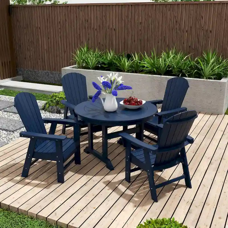 Polytrends Altura 5-Piece Round Poly Eco-Friendly All Weather Outdoor Dining Set