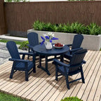 Polytrends Altura 5-Piece Round Poly Eco-Friendly All Weather Outdoor Dining Set