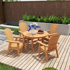 Polytrends Altura 5-Piece Round Poly Eco-Friendly All Weather Outdoor Dining Set