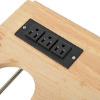 Kitchen Island with Power Outlet,Kitchen Storage Island with Drop Leaf and Rubber Wood - N/A