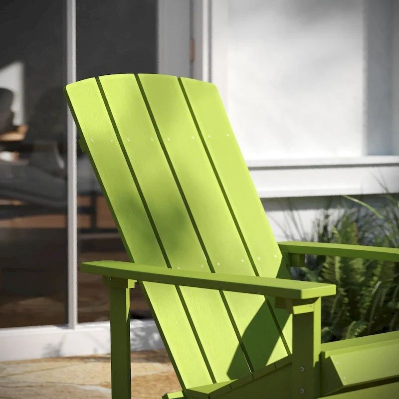 2 Pack Vertical Lattice Back All-Weather Poly Resin Adirondack Chairs