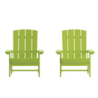 2 Pack Vertical Lattice Back All-Weather Poly Resin Adirondack Chairs