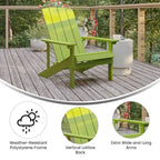 2 Pack Vertical Lattice Back All-Weather Poly Resin Adirondack Chairs