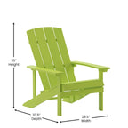 2 Pack Vertical Lattice Back All-Weather Poly Resin Adirondack Chairs