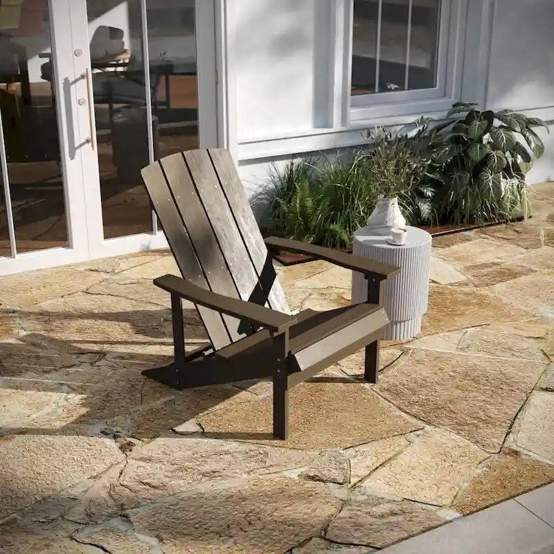 2 Pack Vertical Lattice Back All-Weather Poly Resin Adirondack Chairs
