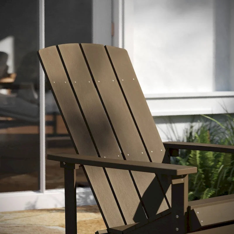 2 Pack Vertical Lattice Back All-Weather Poly Resin Adirondack Chairs