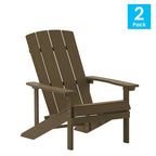 2 Pack Vertical Lattice Back All-Weather Poly Resin Adirondack Chairs