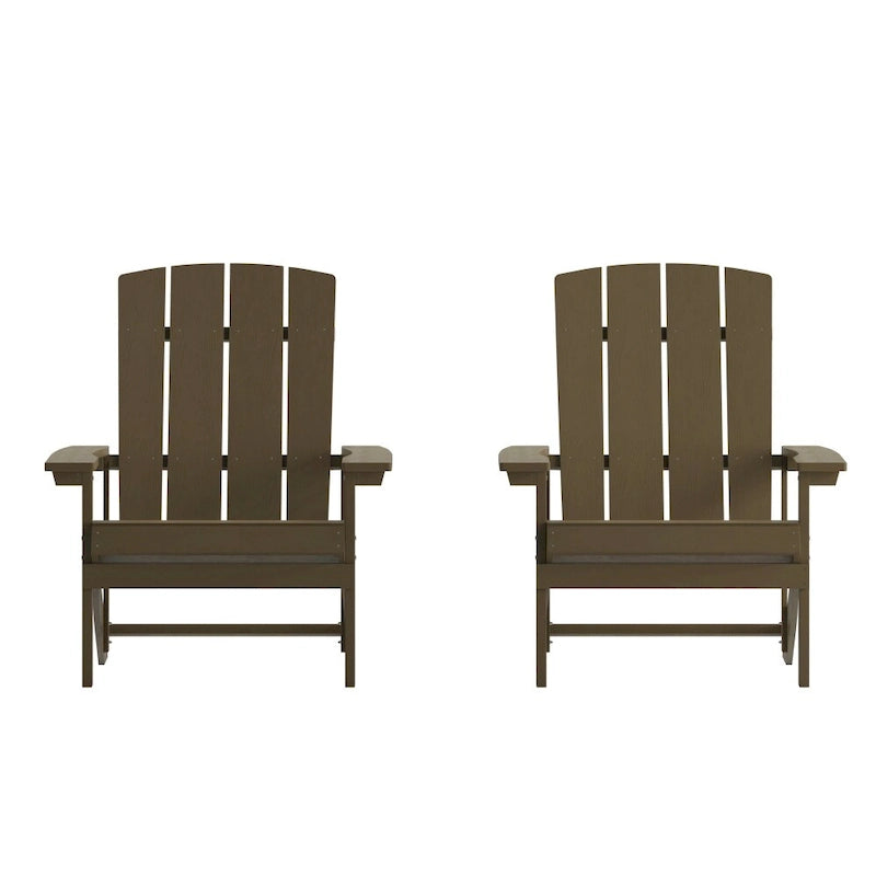 2 Pack Vertical Lattice Back All-Weather Poly Resin Adirondack Chairs