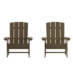 2 Pack Vertical Lattice Back All-Weather Poly Resin Adirondack Chairs