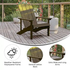 2 Pack Vertical Lattice Back All-Weather Poly Resin Adirondack Chairs
