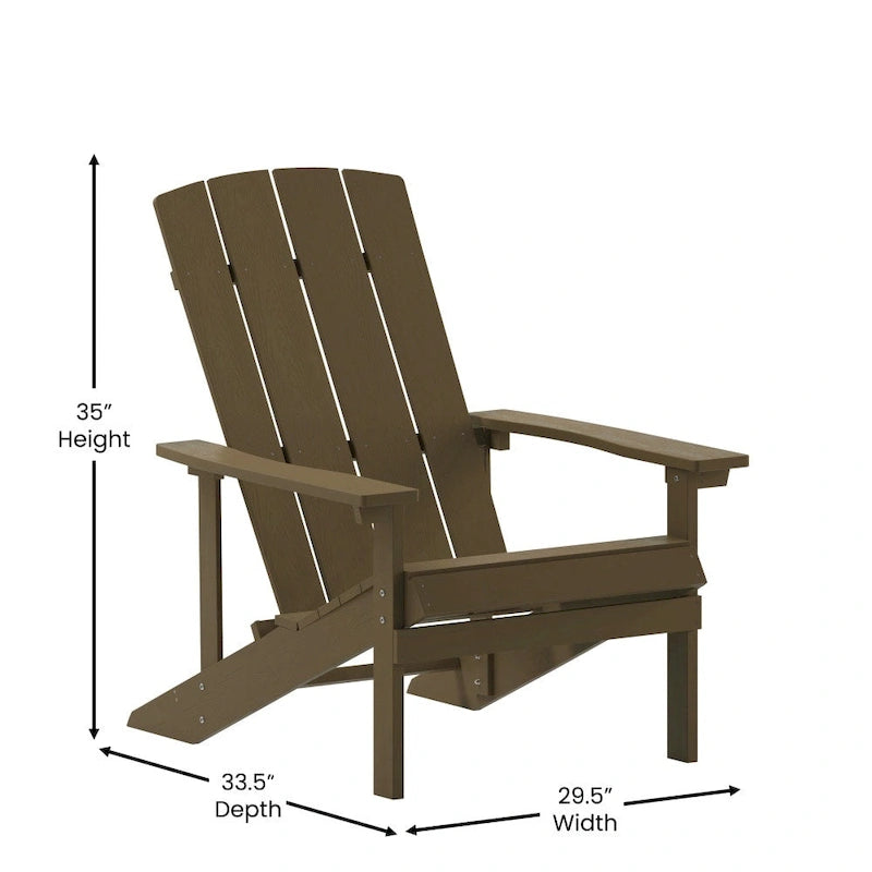 2 Pack Vertical Lattice Back All-Weather Poly Resin Adirondack Chairs