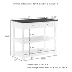 Crosley Caitlyn Wood Top Kitchen Island - 23.63d x 42w x 36.25h