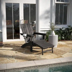 All-Weather Adirondack Chair with Pullout Ottoman & Cupholder