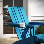 All-Weather Adirondack Chair with Pullout Ottoman & Cupholder