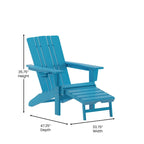 All-Weather Adirondack Chair with Pullout Ottoman & Cupholder
