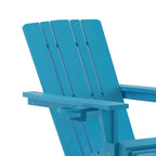 All-Weather Adirondack Chair with Pullout Ottoman & Cupholder