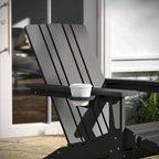 All-Weather Adirondack Chair with Pullout Ottoman & Cupholder