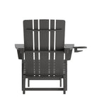 All-Weather Adirondack Chair with Pullout Ottoman & Cupholder