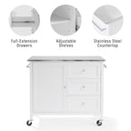 Crosley Soren Stainless Steel Top Kitchen Island/Cart - 18.13d x 42.13w x 37.5h