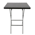 Plastic Rattan Folding Square Table in Black