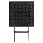 Plastic Rattan Folding Square Table in Black
