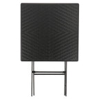 Plastic Rattan Folding Square Table in Black