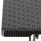 Plastic Rattan Folding Square Table in Black