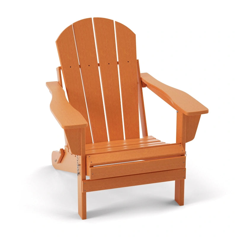 Folding Adirondack Chair,Patio Outdoor Chairs All-Weather Proof HDPE Resin for BBQ Beach
