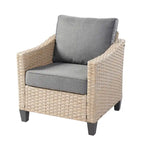 HOOOWOOO 5-piece Outdoor Patio Furniture Rattan Chat Set with Fire Pit Table