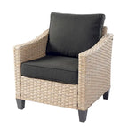 HOOOWOOO 5-piece Outdoor Patio Furniture Rattan Chat Set with Fire Pit Table