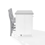 Crosley Silvia Stainless Steel Top Kitchen Island W/X-Back Stools - 57d x 46w x 41h