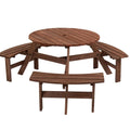 6-Person Outdoor Picnic Table w/Benches & Umbrella Hole, 1720 LBS
